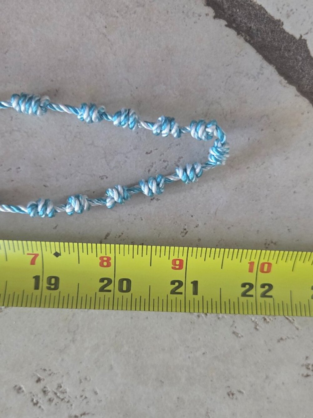 Hand Crafted Knot Rosary blue/white twine Medjugorje Medal (item 5) - Picture 5 of 5